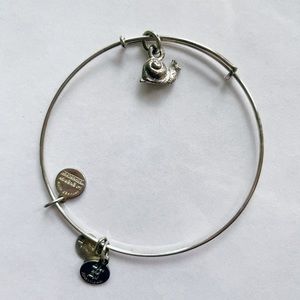 Alex & Ani Silver Snail Charm Bangle Bracelet